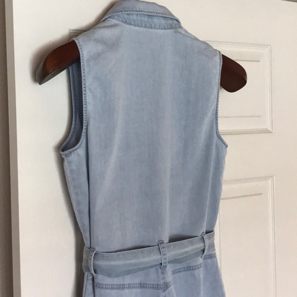Pristine excellent Cloth and Stone Anthro denim zip jumpsuit sleeveless - Picture 7 of 9